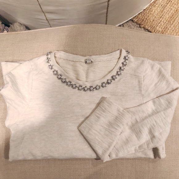 J. Crew Tops - J Crew Marled Jeweled Sweathshirt